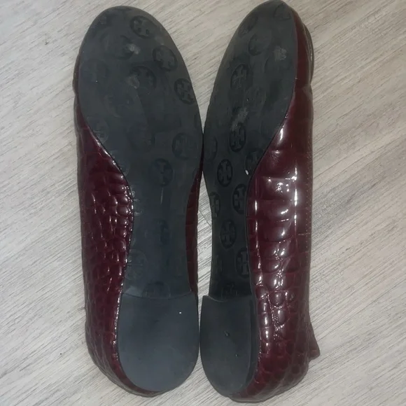 Tory Burch Burgundy Ballet Flats - Picture 11 of 15